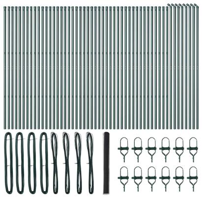 Set stâlpi gard gri 100 x 1,6 m din oțel pentru exterior vidaXL