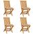 Scaune grădină cu perne bej, 4 buc., lemn masiv de tec GartenMobel Dekor