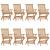 Scaune de grădină cu perne bej, 8 buc., lemn masiv de tec GartenMobel Dekor