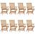 Scaune de grădină cu perne bej, 8 buc., lemn masiv de tec GartenMobel Dekor