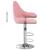 Scaune de bar, 2 buc., roz, catifea GartenMobel Dekor