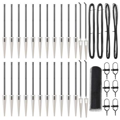 Gard din plasă cu stâlpi metalici, gri, 50 x 0,5 m, exterior