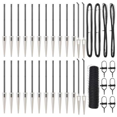 Gard din plasă cu stâlpi, gri, 50 x 1 m, oțel și PVC, pentru exterior