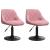 Scaune de bucătărie pivotante, 2 buc., roz, catifea GartenMobel Dekor
