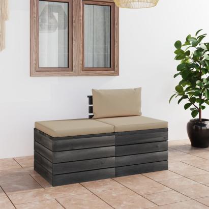 Set mobilier grădină din paleți, 2 piese, cu perne, lemn de pin GartenMobel Dekor