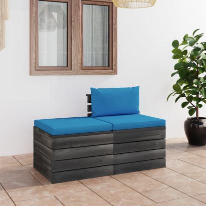 Set mobilier grădină din paleți, 2 piese, cu perne, lemn de pin GartenMobel Dekor