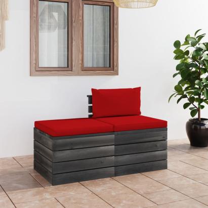 Set mobilier grădină din paleți, 2 piese, cu perne, lemn de pin GartenMobel Dekor