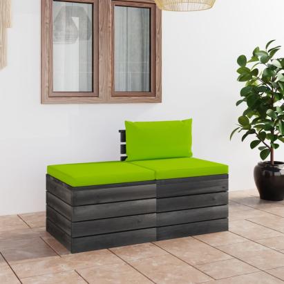 Set mobilier grădină din paleți, 2 piese, cu perne, lemn de pin GartenMobel Dekor