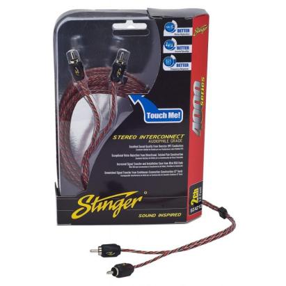 Cablu RCA stereo Stinger 6,1 m, 2 canale, fir răsucit, tată-tată