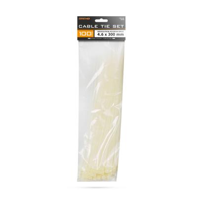 Cleme de cablu transparente 300 x 4,6 mm, nylon 66, set 100 buc