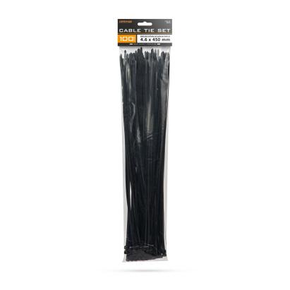 Coliere de cablu negre 4,6 x 450 mm, nylon 66, set 100 buc