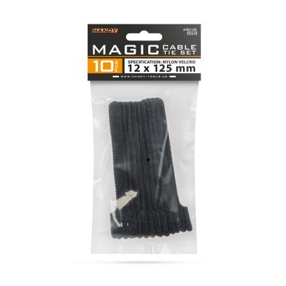 Cleme de cablu cu velcro reutilizabile 125 x 12 mm, set 10 buc