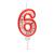 Lumânare aniversară cifră 6 pentru tort, decor festiv Happy Birthday