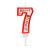 Lumânare pentru tort cifra 7, aniversare Happy Birthday, roșie