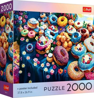 Puzzle Trefl 2000 piese cu Gogosi Colorate si poster inclus