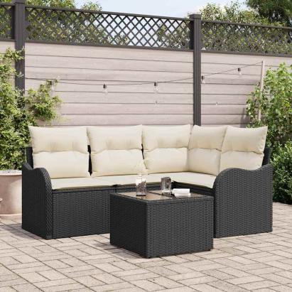 Set de canapele pentru grădină 5 pcs Maro poliratan GartenMobel Dekor