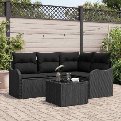 Set de canapele pentru grădină 5 pcs Bej poliratan GartenMobel Dekor