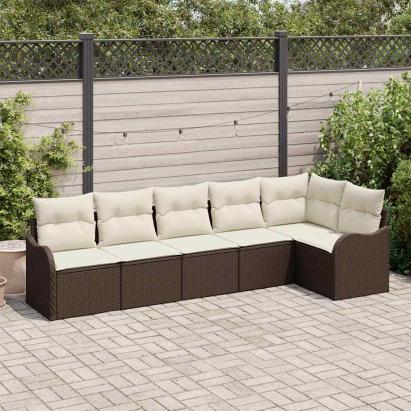 Set de canapele pentru grădină 6 pcs Maro poliratan GartenMobel Dekor