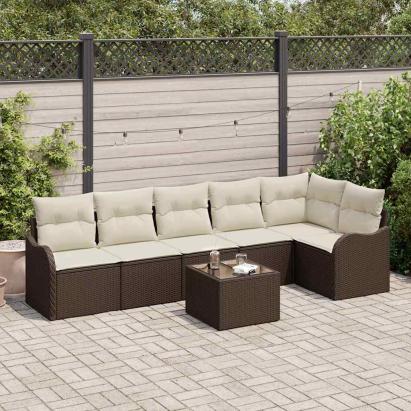 Set de canapele pentru grădină 7 pcs Gri poliratan GartenMobel Dekor