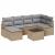 Set de canapea cu pernă 7 pcs Beige și gri deschis poliratan GartenMobel Dekor