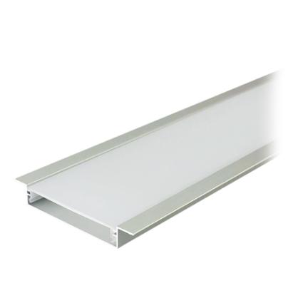 Profil aluminiu încastrat pentru bandă LED 2 m, 50x10 mm, argintiu