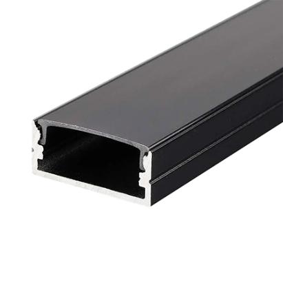 Profil aluminiu negru pentru banda LED, 2 m, 24 x 10 mm, Rovision