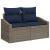 Set de canapele pentru grădină 7 pcs Gri și albastru marin GartenMobel Dekor