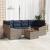 Set de canapele pentru grădină 7 pcs Gri și albastru marin GartenMobel Dekor