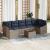 Set de canapele pentru grădină 8 pcs Gri și albastru marin GartenMobel Dekor