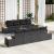 Set de canapele pentru grădină cu pernă 9 pcs Negru Rattan poli GartenMobel Dekor