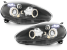 Faruri Angel Eyes negre pentru Fiat Grande Punto 2005-2008