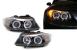 Faruri BMW Seria 3 E90 E91 2005-2008 Angel Eyes negre, set stanga-dreapta