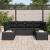 Set de canapele pentru grădină cu pernă 6 pcs Negru Poliratan GartenMobel Dekor