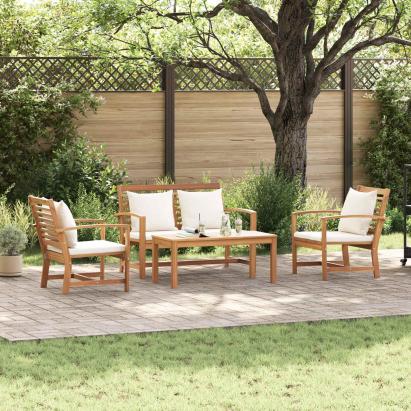 Set de canapele pentru grădină 4 pcs natural Lemn solid de tec GartenMobel Dekor