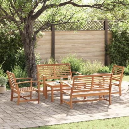 Set de canapele pentru grădină 5 pcs natural Lemn solid de tec GartenMobel Dekor