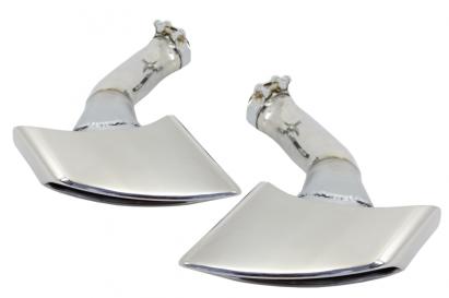 Ornamente evacuare BMW X6 E71 2008-2014, design V8, set inox