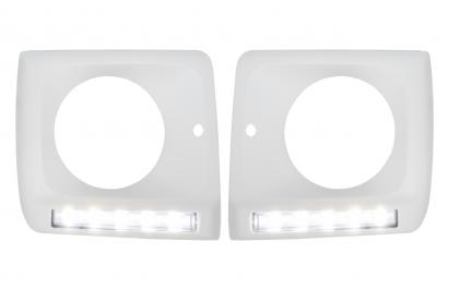 Carcase faruri cu LED DRL pentru Mercedes G-Class W463 1989-2012, crom