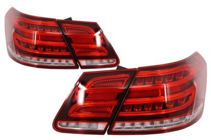 Stopuri LED pentru Mercedes E-Class W212 2009-2013, design facelift rosu clar