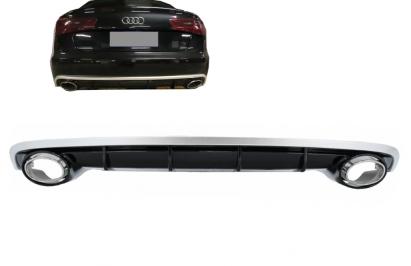 Difuzor bara spate cu ornamente evacuare pentru Audi A6 4G Facelift RS6 Design