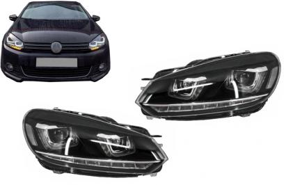 Faruri LED pentru VW Golf 6 VI (2008-2013) cu semnal dinamic si DRL
