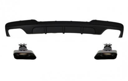 Difuzor aer BMW F10/F11 Seria 5 M-Performance cu evacuare dubla negre