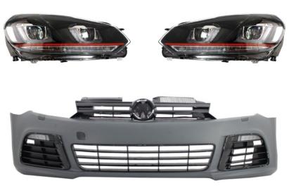 Bară față VW Golf 6 R20 Look cu faruri LED design GTI, 2008-2013