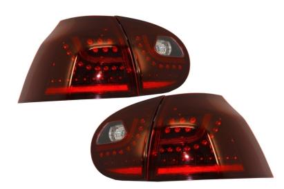 Stopuri LED pentru VW Golf 5 2004-2009, rosu inchis, set 4 piese