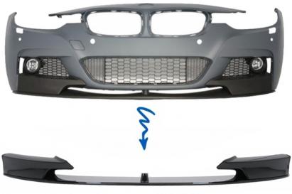 Prelungire bara fata BMW Seria 3 F30 F31 2011+ M Design negru lucios