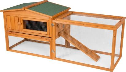 Cusca pentru iepuri Strend Pro cu acoperis si tarc, 158x58x68 cm