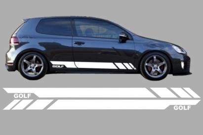 Stickere laterale albe sport pentru VW Golf 5, 6 si 7 Hatchback