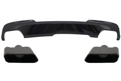 Difuzor aer BMW F10 F11 negru lucios cu evacuare dubla, design 550i