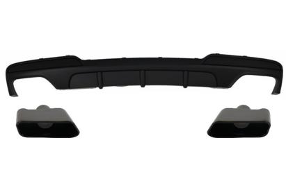 Difuzor aer BMW F10 F11 cu evacuare dubla si ornamente negre