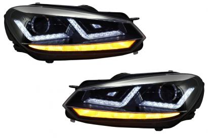Faruri LED Osram pentru VW Golf 6 VI 2008-2012, crom, semnal dinamic