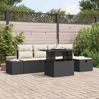 Set de canapele pentru grădină cu pernă 6 pcs Rattan poli GartenMobel Dekor